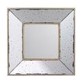 Gfancy Fixtures 12 in. Square Wall Mounted Vintage Style Glass Frame Accent Mirror, Silver GF3094396